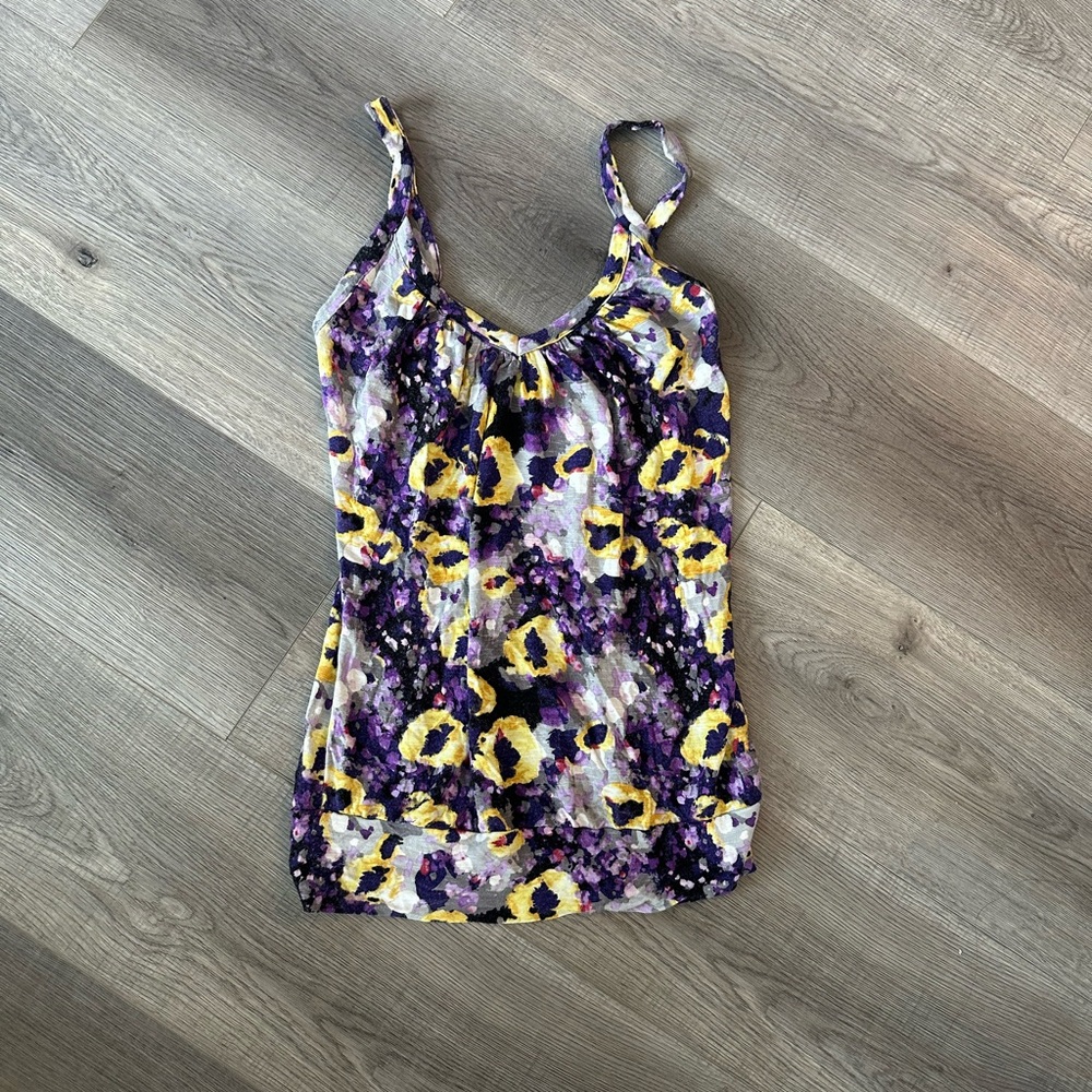 Dynamite Ladies Purple and Yellow Floral Cami Tank Top size S